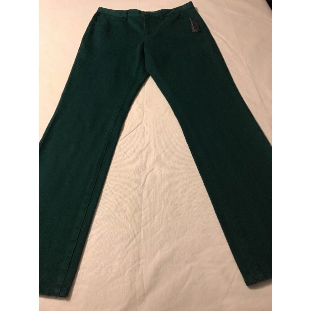 Elie Tahari Jean Raliegh Green 100% Cotton Straight Leg Size 30 NWT